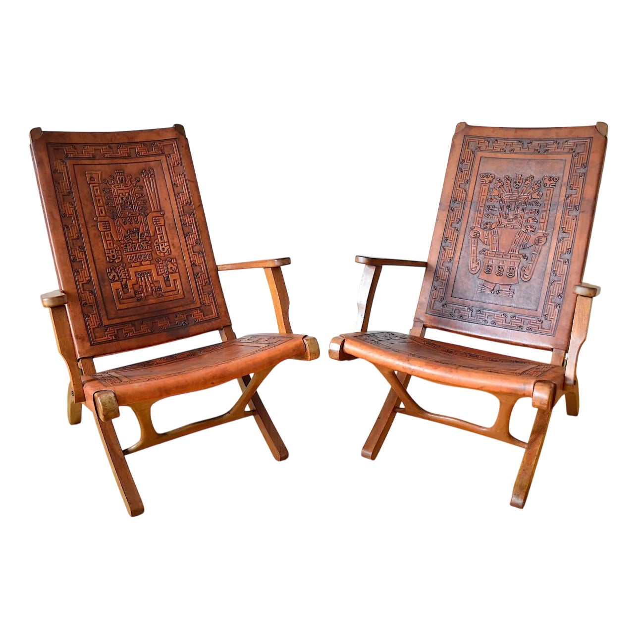 Folding Chairs attributed to Angel I. Pazmino for Muebles De