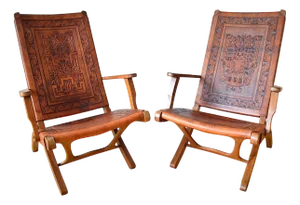 Folding Chairs attributed to Angel I. Pazmino for Muebles De Estilo, 1960s, Set of 2
