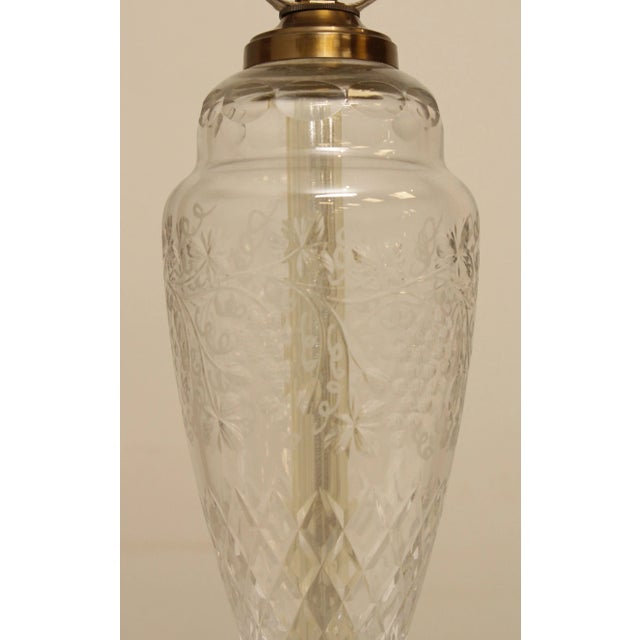 Vintage Etched Glass Lamp with Shade Chairish