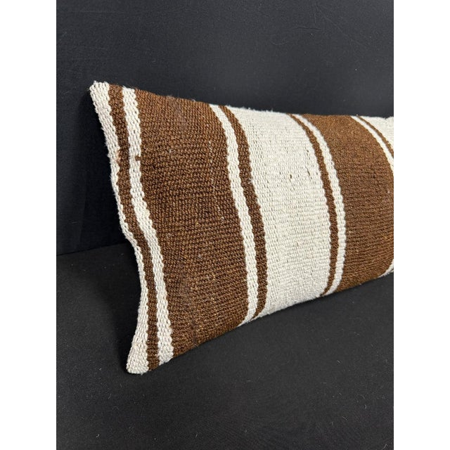 Turkish Hemp Pillow Cushion Natural Beige Brown Cushion Cover 14"x40" #30506 Enhance your home decor with our Kilim Pillow...