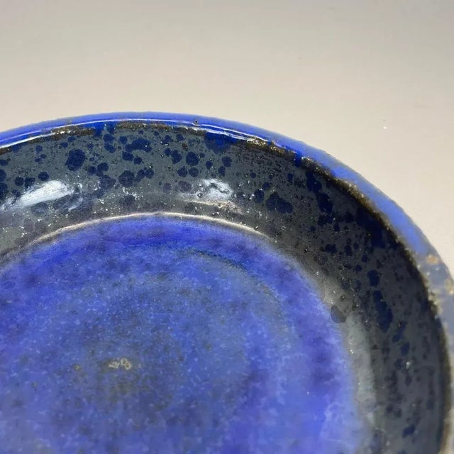 Blue Ceramic Studio Pottery Bowl from Gerhard Liebenthron, Germany, 1960s For Sale - Image 8 of 15