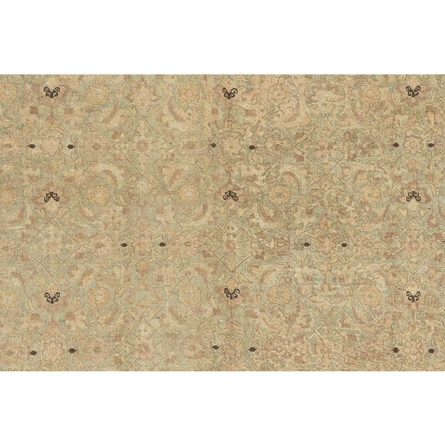 Zabihi Collection Light Green Elegant Antique Persian Tabriz Rug - 10'8" x 14'10" For Sale - Image 18 of 18