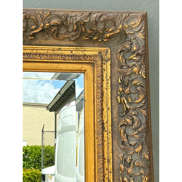 Vintage Ornate Gold and Wood Frame Mirror For Sale - Image 9 of 12