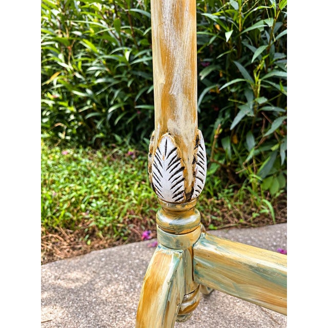 Signed Leilani Bliss Hand Painted Carved Quilt Stand, One of a Kind Functional Art For Sale - Image 9 of 12