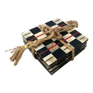 Anthropologie Mother of Pearl Coasters Set of 4 For Sale