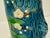 Vintage Japanese majolica wall pocket hanging vase. Vibrant blue tree bark with dogwood white plum flowers. No chips or...