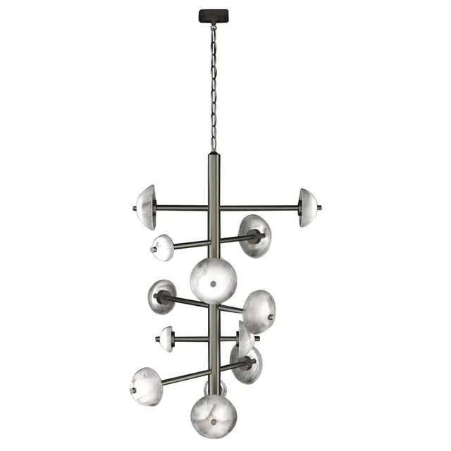 Contemporary Apollo Brushed Black Metal Chandelier by Alabastro Italiano For Sale - Image 3 of 3