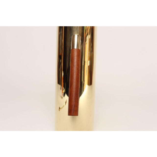 Italian Modern Brass-Plated Steel and Teak Cocktail Pitcher and Stirrer/Spoon For Sale - Image 16 of 18