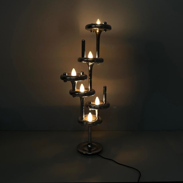 German Space Age chromed steel table lamp by Nagel, 1970s Table lamp model modular 2000 in chromed steel. The lamp...