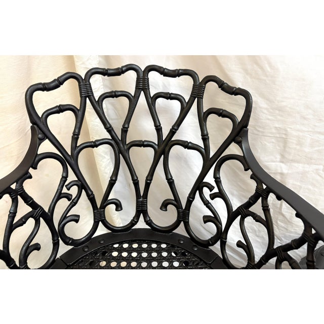 Vintage Set of 'Barrycraft' Style Cast Aluminum Outdoor Table and Two Chairs- 3 Pieces For Sale - Image 10 of 18