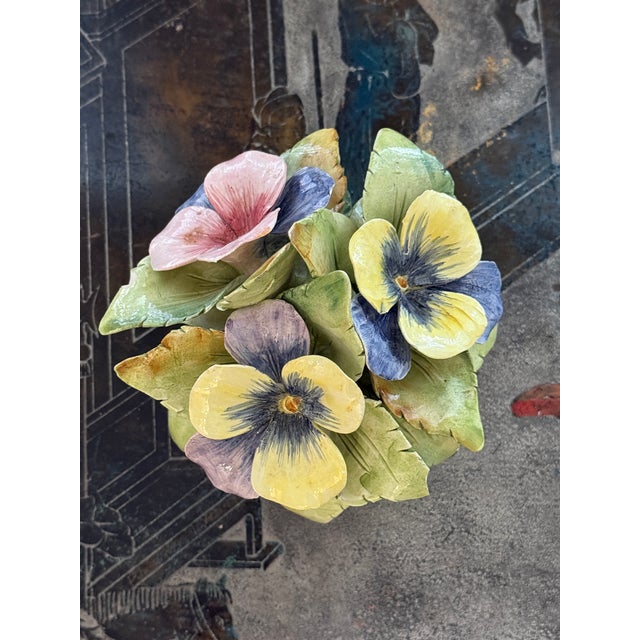 Italian Ceramic Potted Flowers for Bergdorf Goodman For Sale - Image 4 of 8