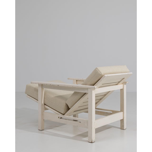 Mid 20th Century White Patinated Reclining Lounge Armchair For Sale - Image 5 of 18