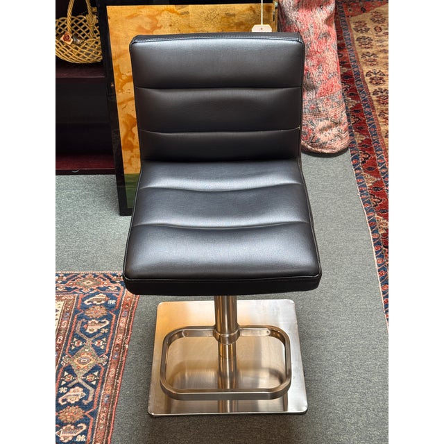 Textile Zuri Furniture Lush Adjustable Swivel Bar Stool For Sale - Image 7 of 13