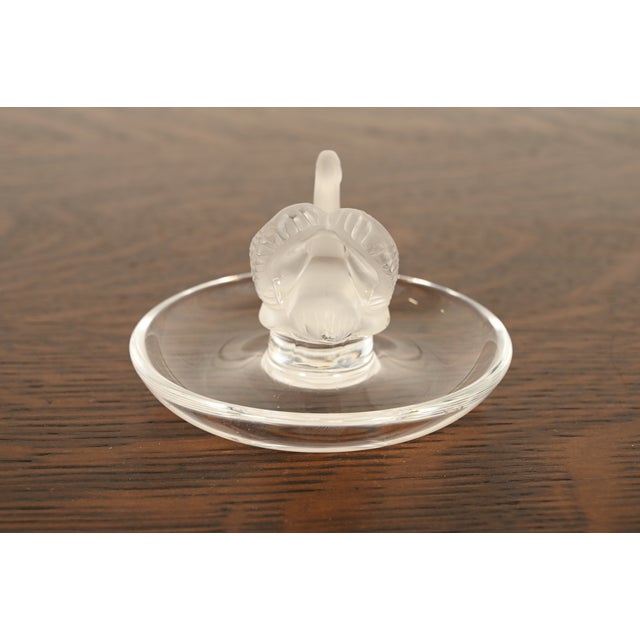 Lalique Art Deco Frosted Crystal Swan Ring Dish For Sale - Image 12 of 14