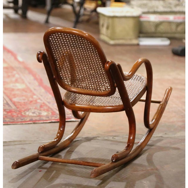 Early 20th Century French Thonet Style Bentwood Child Rocking Chair For Sale - Image 9 of 11
