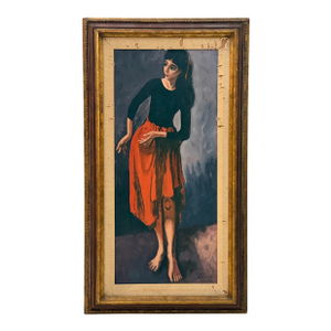 Original 1966 Figurative Dancer Oil Painting After Moses Soyer, Signed Molly Conviser