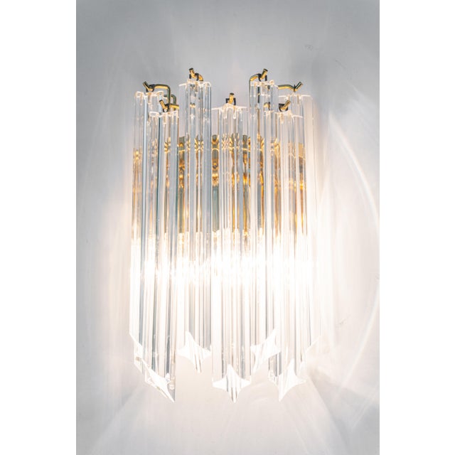 Venini Crystal Glass Wall Lights in the style of Venini Italy, 1980s For Sale - Image 4 of 15