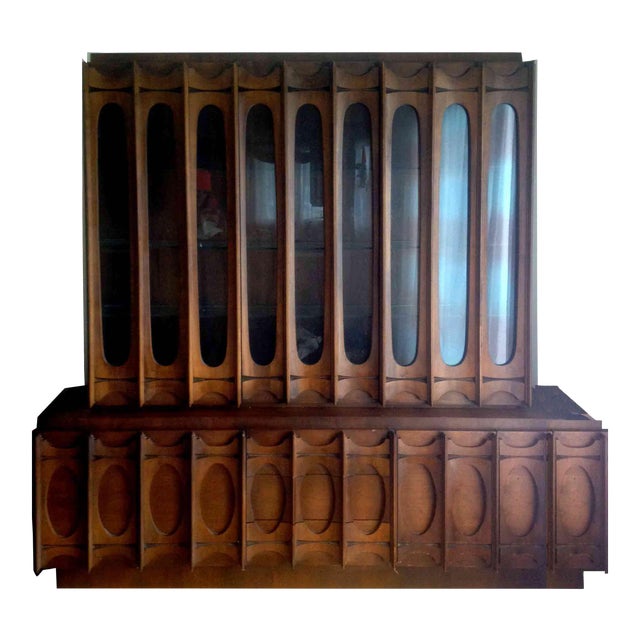 Mid Century Brutalist 2 Piece China Hutch Chairish