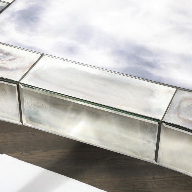 1950s Mid-Century Modern Glamorous Smokey Mirrored Center Hall / Dining Table For Sale - Image 5 of 16