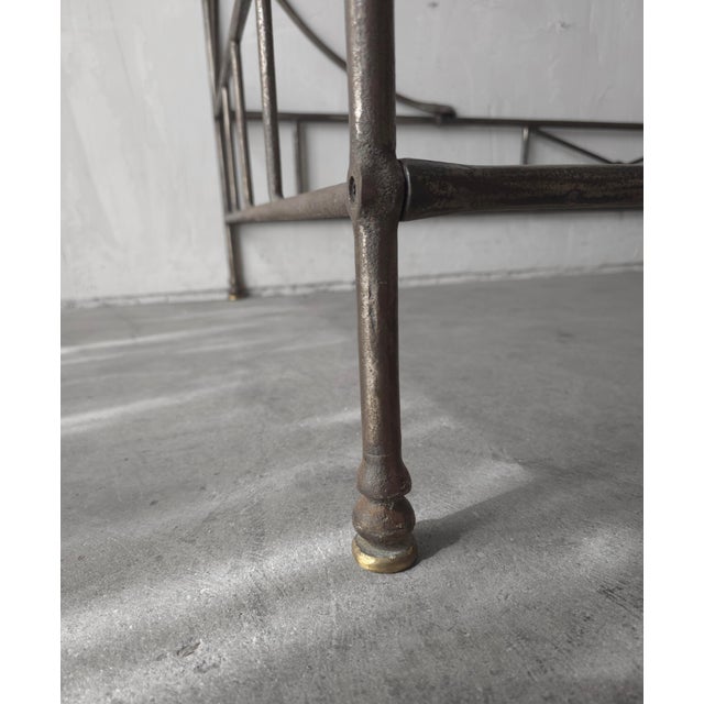French European Campaign Style Forged Iron and Brass Daybed For Sale - Image 12 of 12