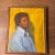 Textile Vintage Mid Century Oil Portrait – African American Male Figure on Yellow Background, Framed (1960s–1970s) For Sale - Image 7 of 10
