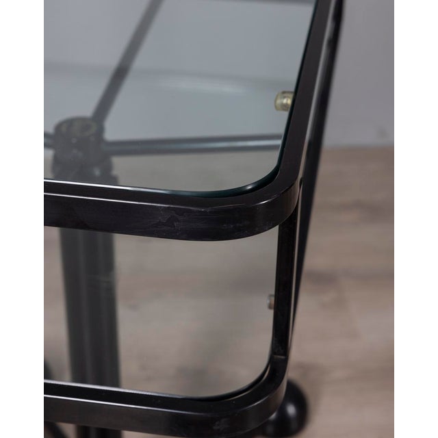 Vintage Trolley Table in Black Metal and Glass from Allegri For Sale - Image 10 of 14