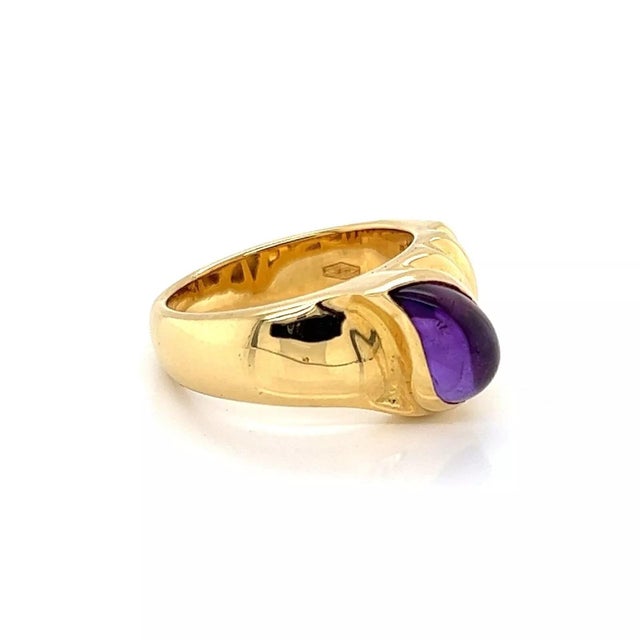Chopard Chopard Tear Drop Amethyst 18k Yellow Gold Fancy Band Ring, Size 6 For Sale - Image 4 of 6
