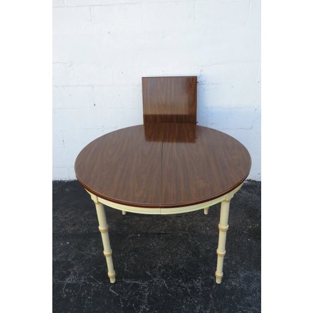 Lenoir Hollywood Regency Faux Bamboo Two Tone Dining Table and Six Chairs For Sale - Image 4 of 13