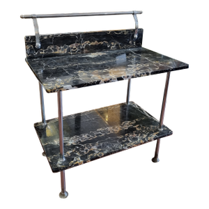 Vintage Black Marble Bar Cart