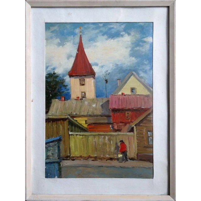 Tukums 1976, oil on board, 47,5x33,5 cm "tukums" is an artwork created in 1976 using oil on board as the medium. The...