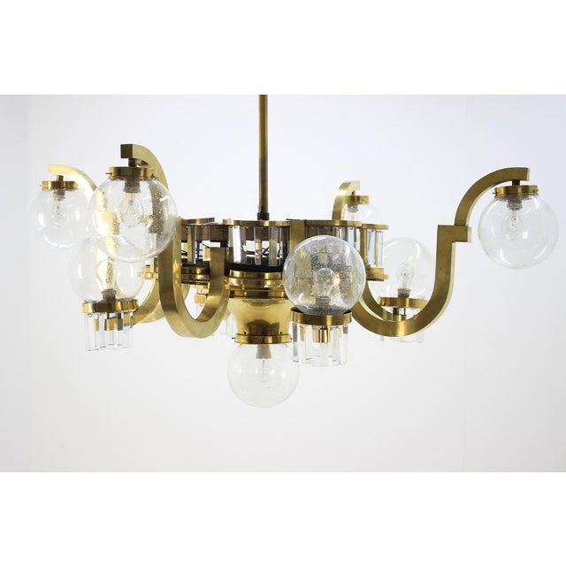 Big Art Deco Chandelier in Brass, 1930s For Sale - Image 11 of 14