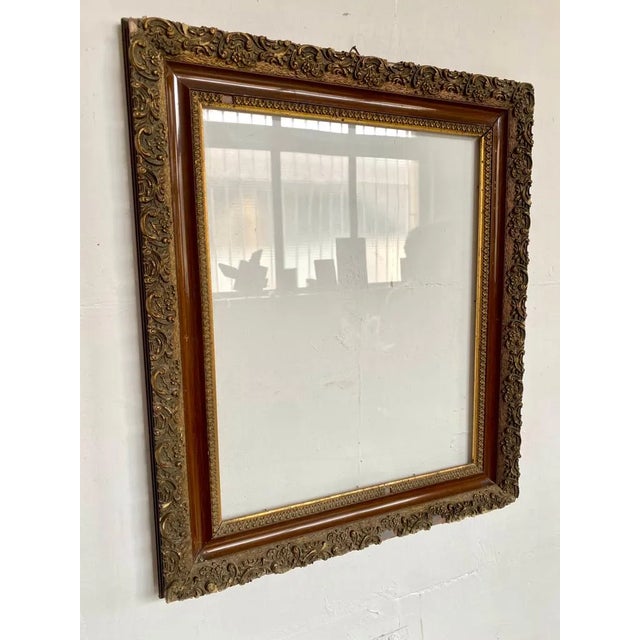 Glass French Glass & Wood Frame For Sale - Image 7 of 9