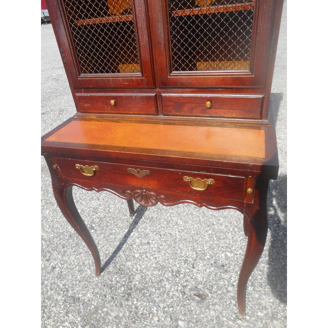 Wood Vintage Baker Furniture French Secretary Fold Out Desk For Sale - Image 7 of 8