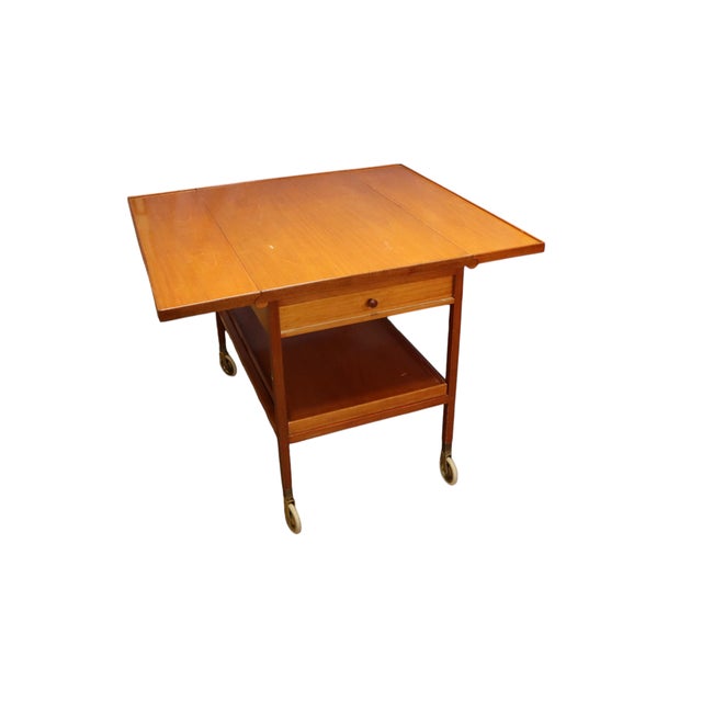 Brown Mid-Century Modern Josef Frank Svenkst Tenn Model 756 Serving Trolley For Sale - Image 8 of 14