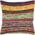 1960s Turkish Rag Pillow. Sewn with fragments of vintage hand made Anatolian cotton & linen kilims. Fiber fill. 523068