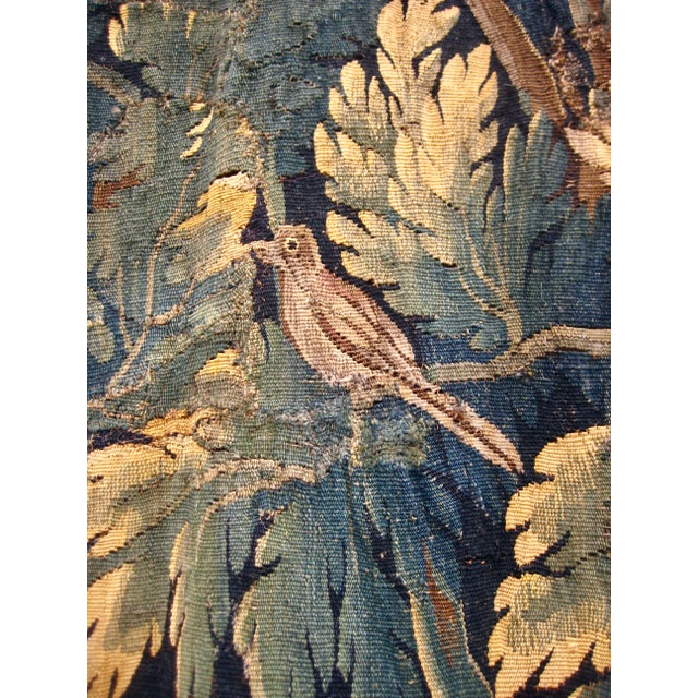 Mid 18th Century French Aubusson Verdure Waterfall and Egret For Sale - Image 11 of 16