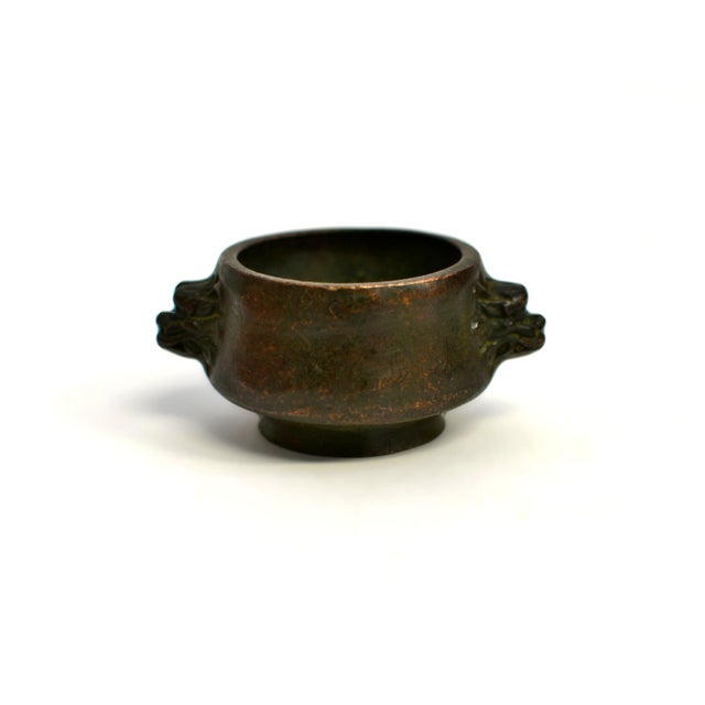 4 Antique Chinese Solid Bronze Mini Censers Incense Burners For Sale - Image 9 of 18