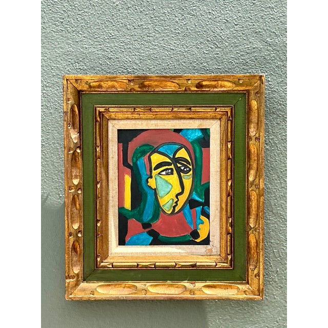 Figurative Vintage Original Figurative Oil on Canvas For Sale - Image 3 of 12