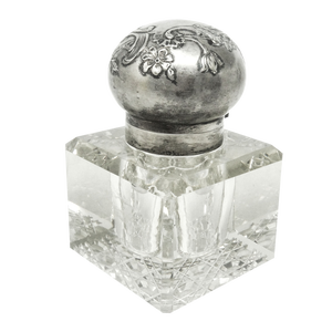 Rococo Crystal and Silver Inkwell, Germany, 1890s