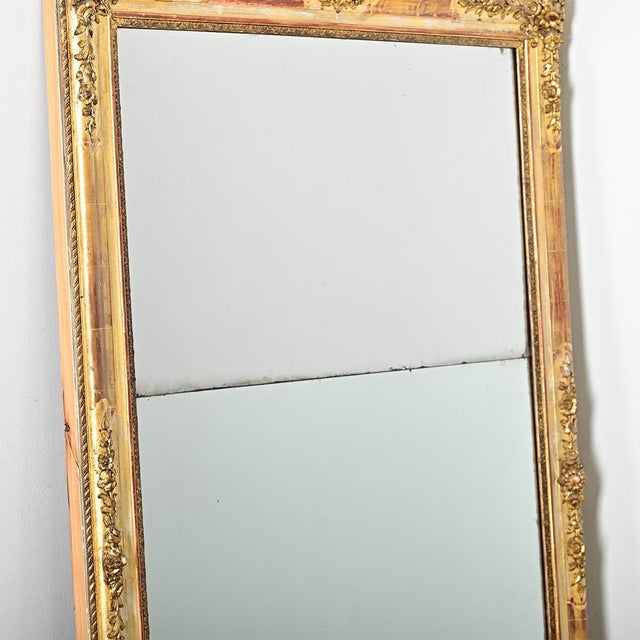 French 19th Century Empire Gold Gilt Mantel Mirror For Sale - Image 11 of 14
