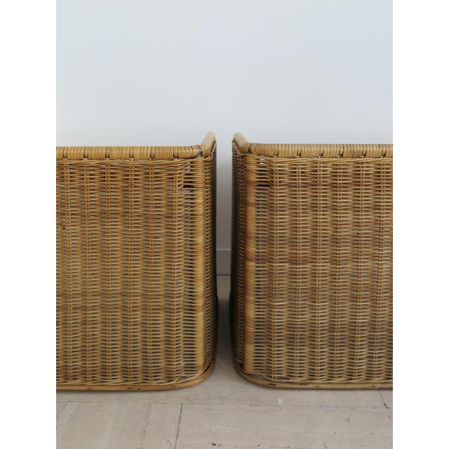 Italian Rattan Bedside Tables, 1950s, Set of 2 For Sale - Image 6 of 14