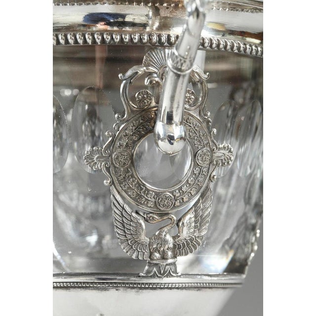 French Restoration Era Silver and Crystal Candy Dish For Sale - Image 13 of 18