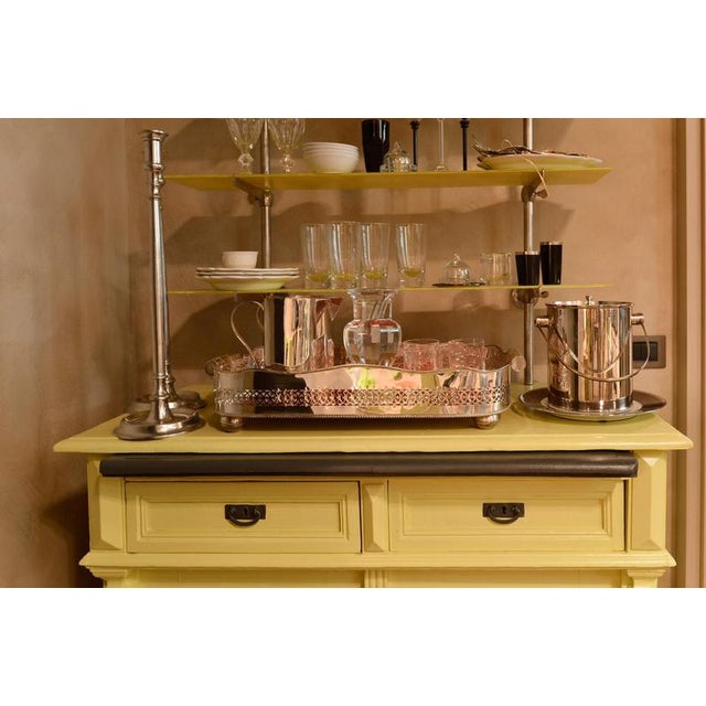 Yellow Wood Buffet with Yellow Glass Shelves, 1850 For Sale - Image 3 of 18