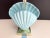 Sky Blue Ceramic Shell Lamp & Shade, C1970 For Sale - Image 9 of 18