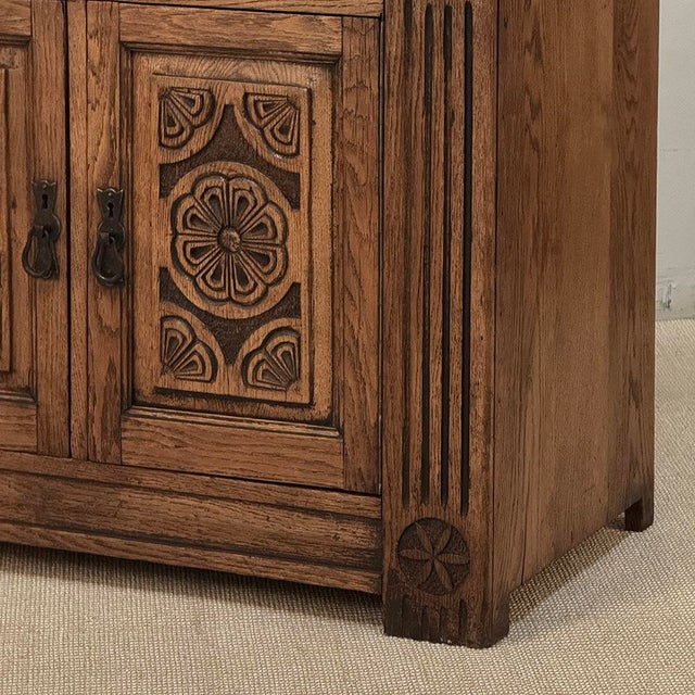Vintage Neo-Gothic Oak Petite Cabinet For Sale - Image 11 of 18