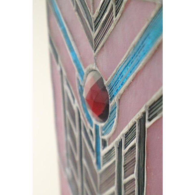 Art Deco Ruby Glass Lantern in the style of Tiffany & Co., 1990s For Sale - Image 10 of 16