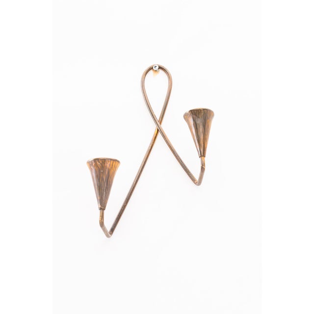 1950s Wall Brass Candleholder, Vienna, Austria, 1950s For Sale - Image 5 of 8