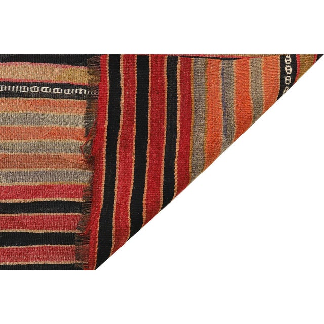 Mid 20th Century Mid 20th Century Vintage Striped Turkish Kilim Rug For Sale - Image 5 of 7
