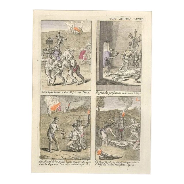 Funeral Ceremonies among the Mexicans and Venezuelans - by G. Pivati - 1746/1751 1746-1751 For Sale