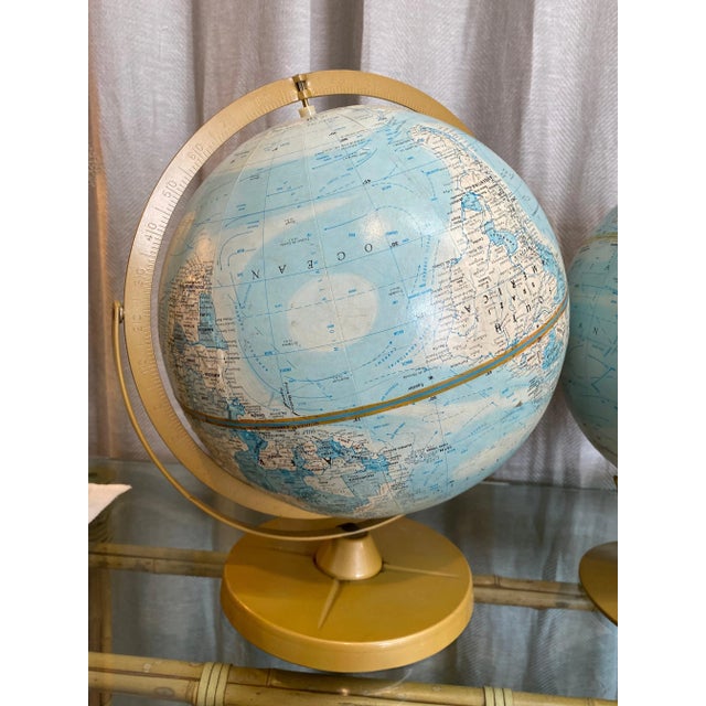 Vintage Terrestrial Globes, Pair For Sale In Miami - Image 6 of 6